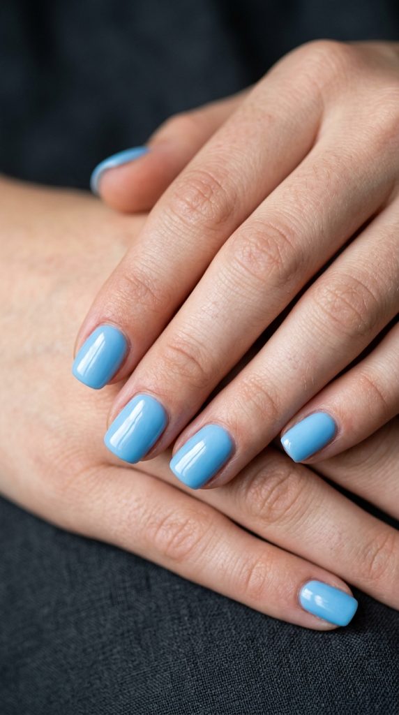 blue acrylic nails