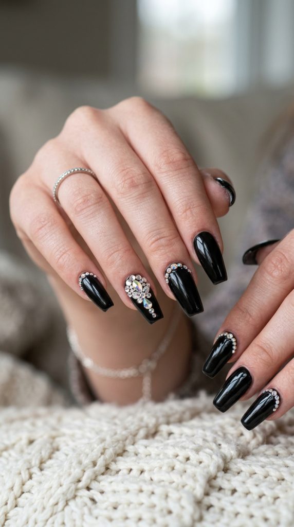 Black Acrylic Nails