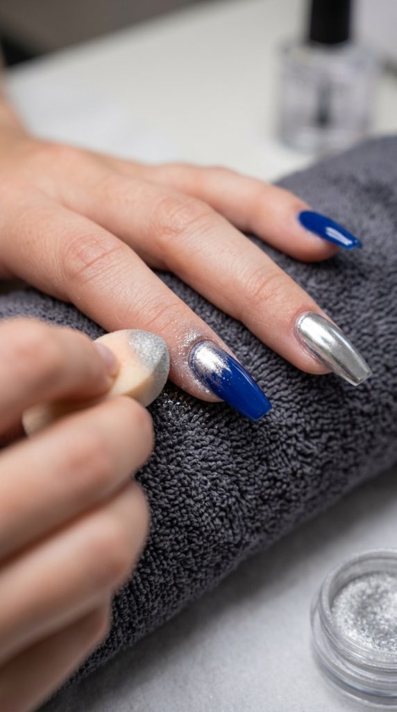 blue acrylic nails