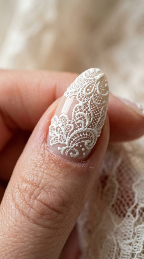how to create lace nail art with builder gel