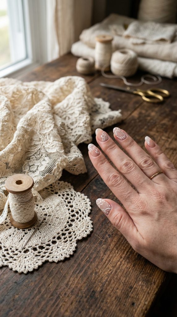 how to create lace nail art with builder gel