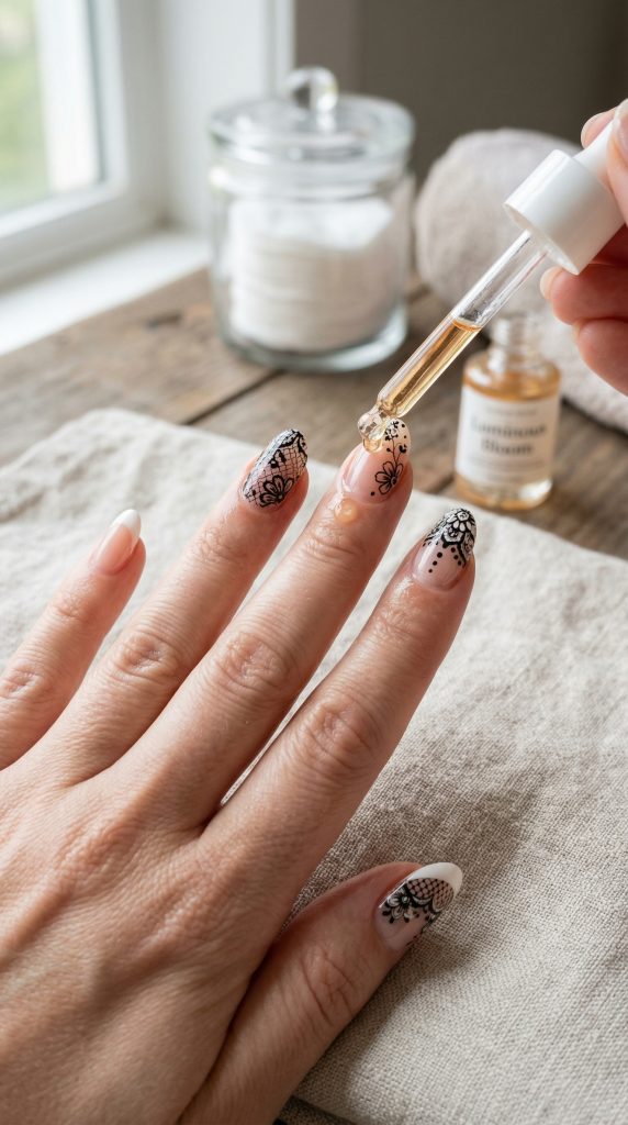 how to create lace nail art with builder gel