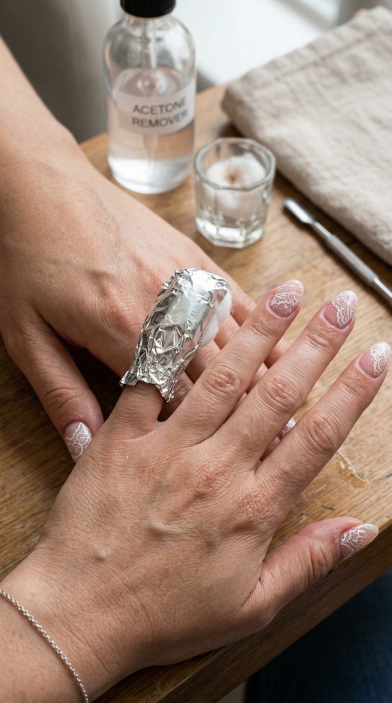how to create lace nail art with builder gel
