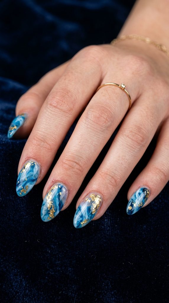 blue acrylic nails