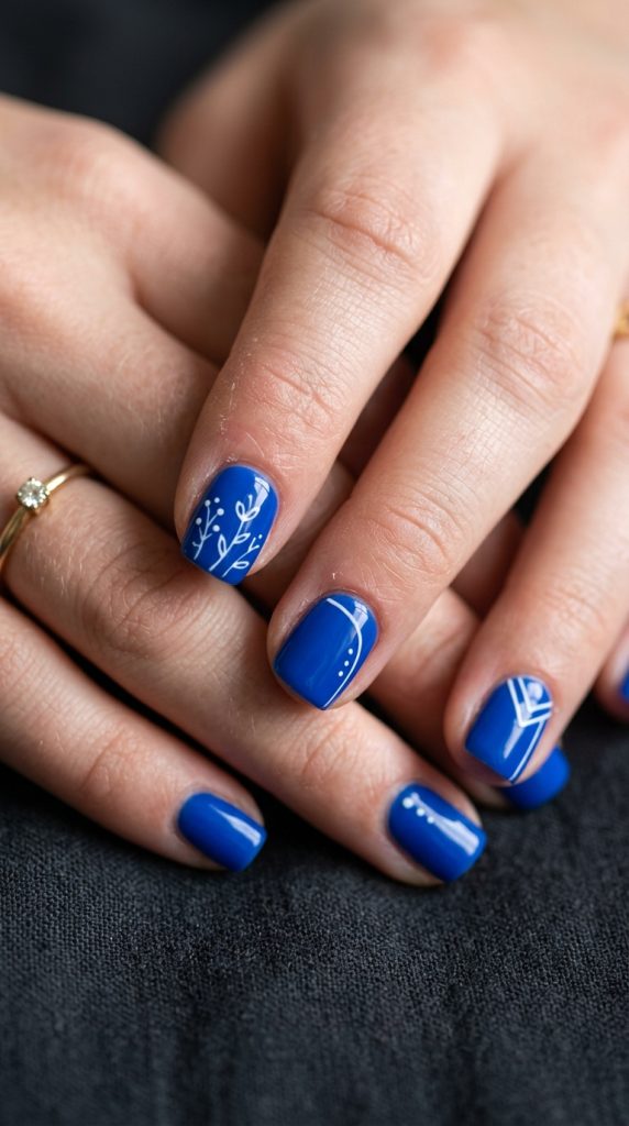 blue acrylic nails