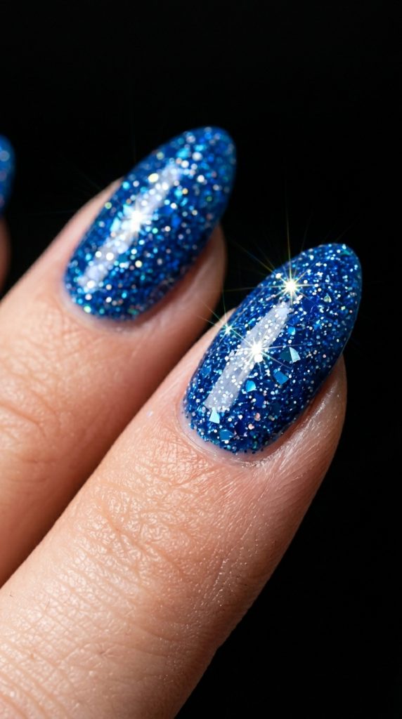 blue acrylic nails