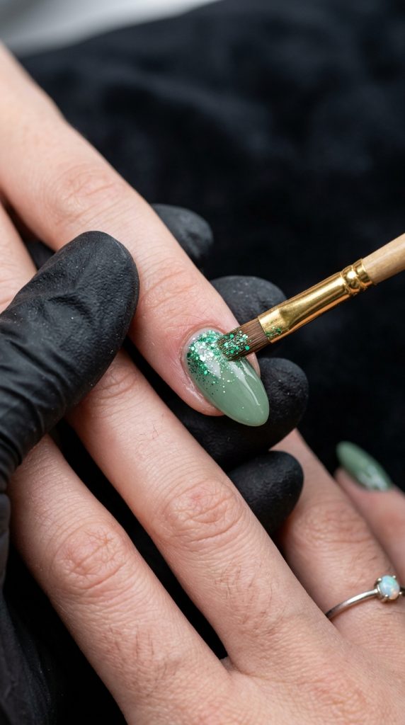 Green Acrylic Nails