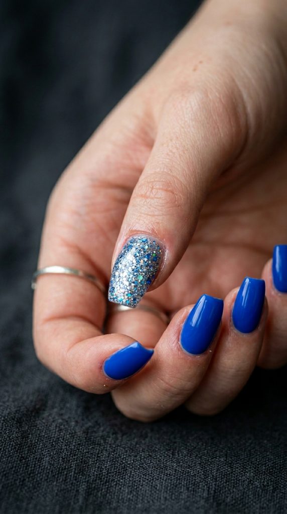 blue acrylic nails