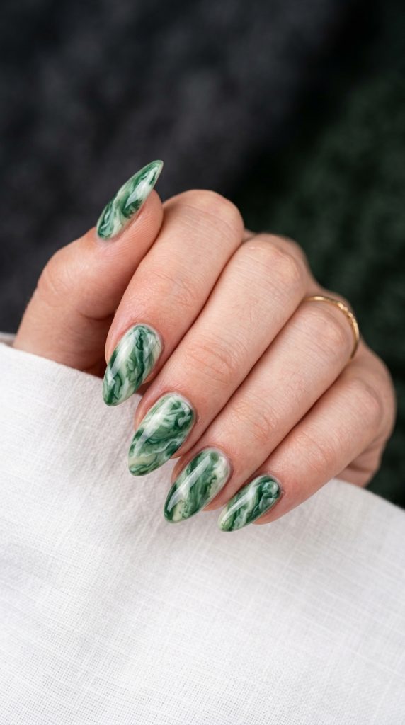 Green Acrylic Nails
