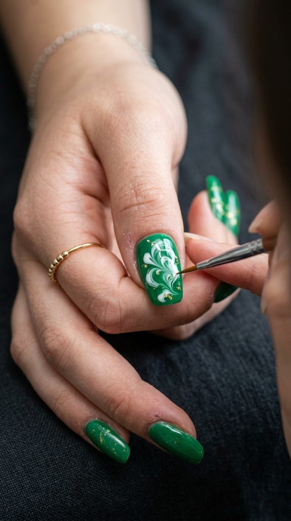 Green Acrylic Nails