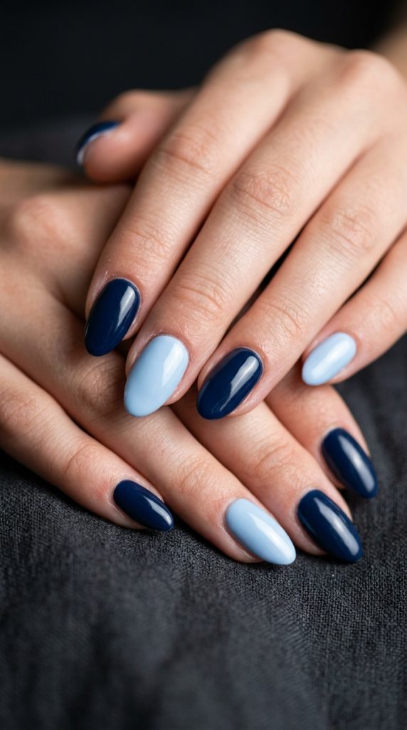 blue acrylic nails