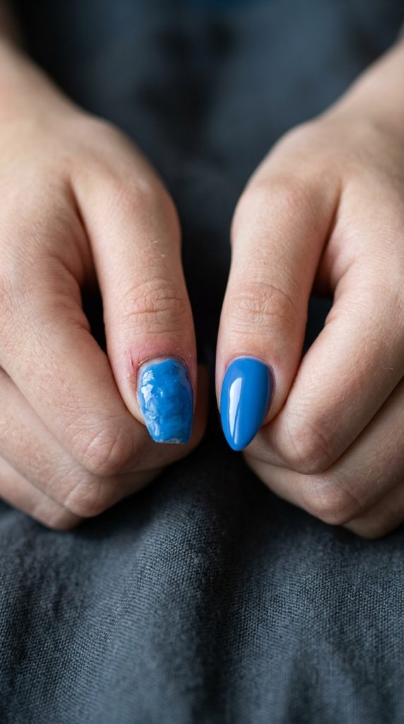 blue acrylic nails