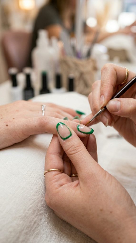 Green Acrylic Nails