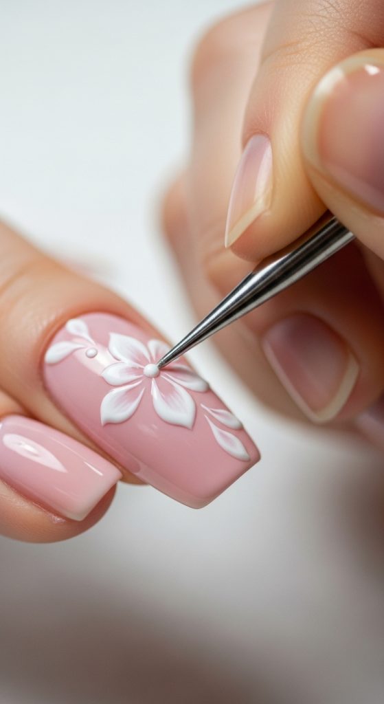 floral nail art