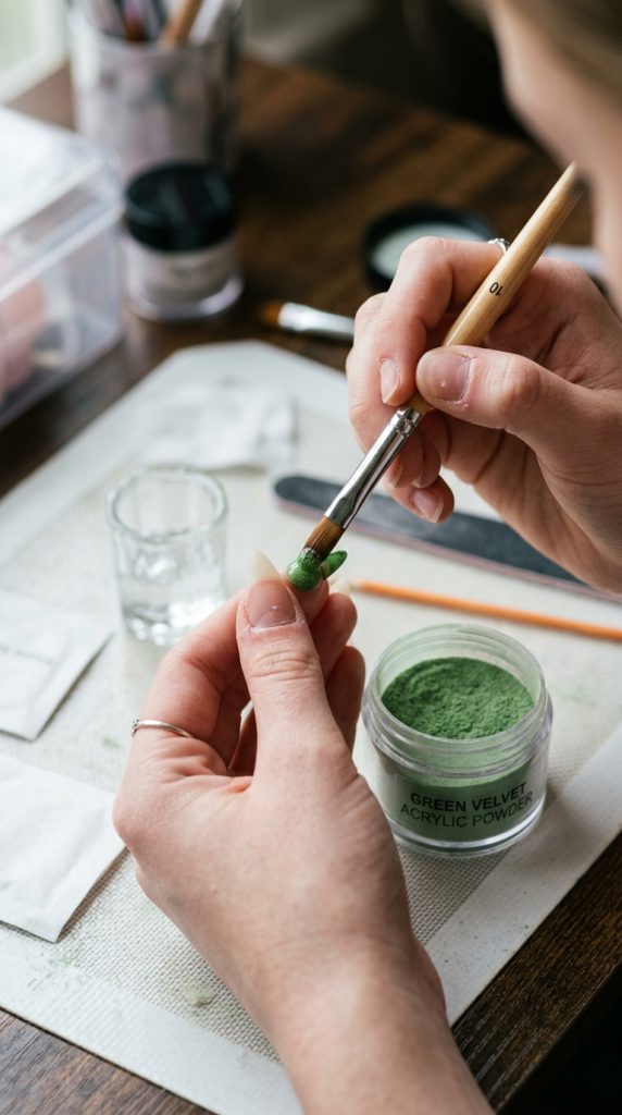Green Acrylic Nails