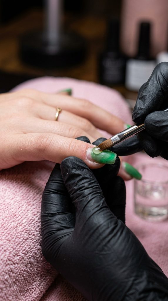 Green Acrylic Nails