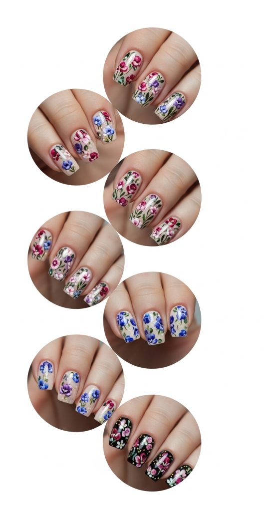 floral nail art