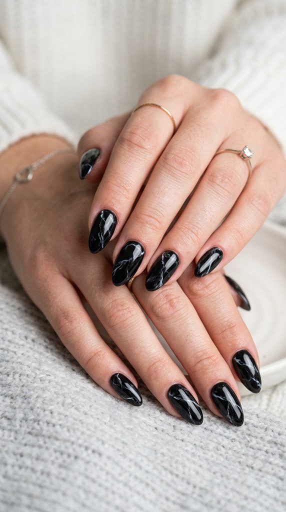 Black Acrylic Nails