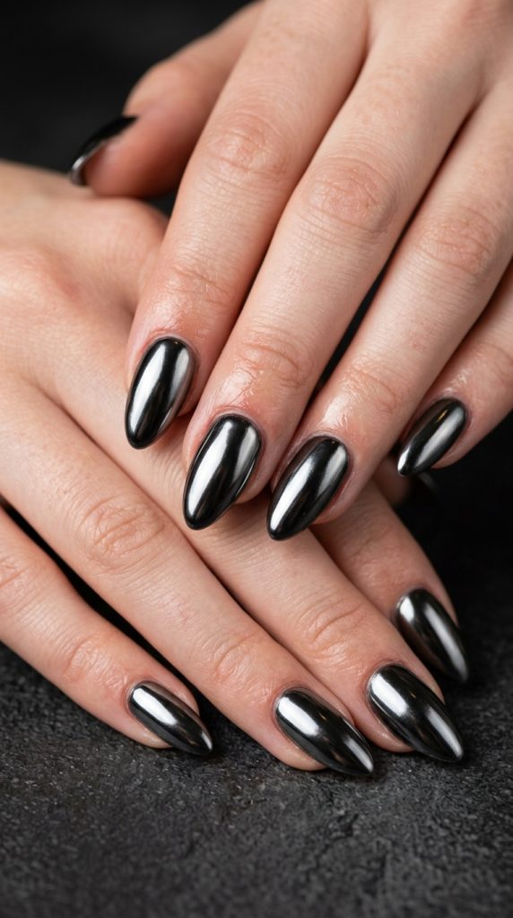 Black Acrylic Nails
