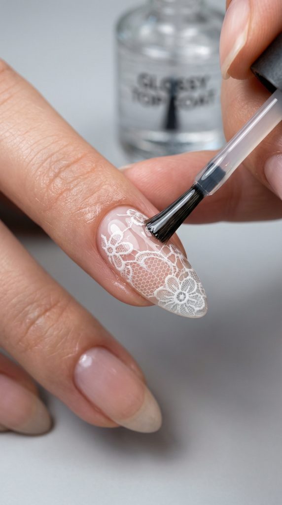how to create lace nail art with builder gel