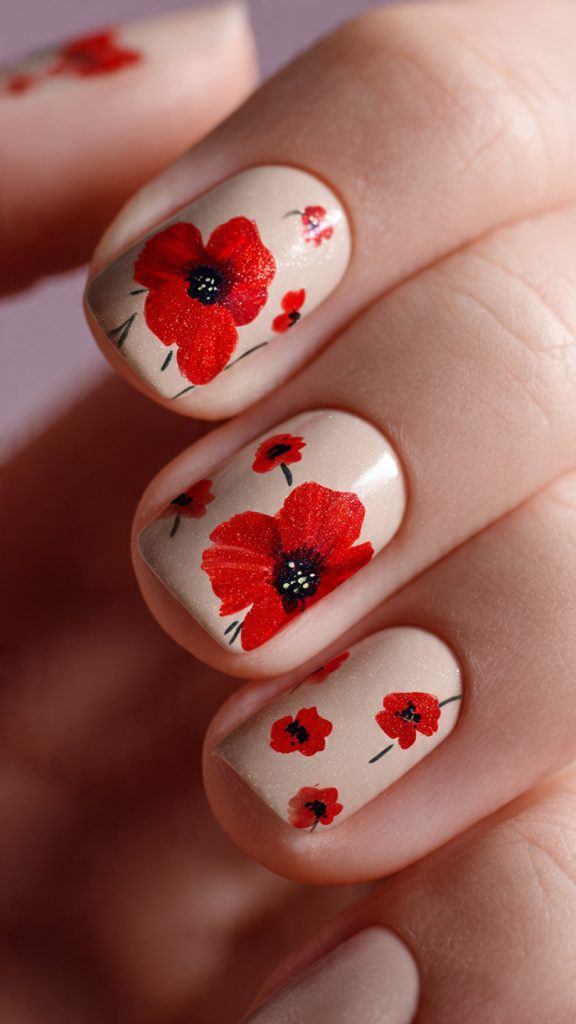 floral nail art