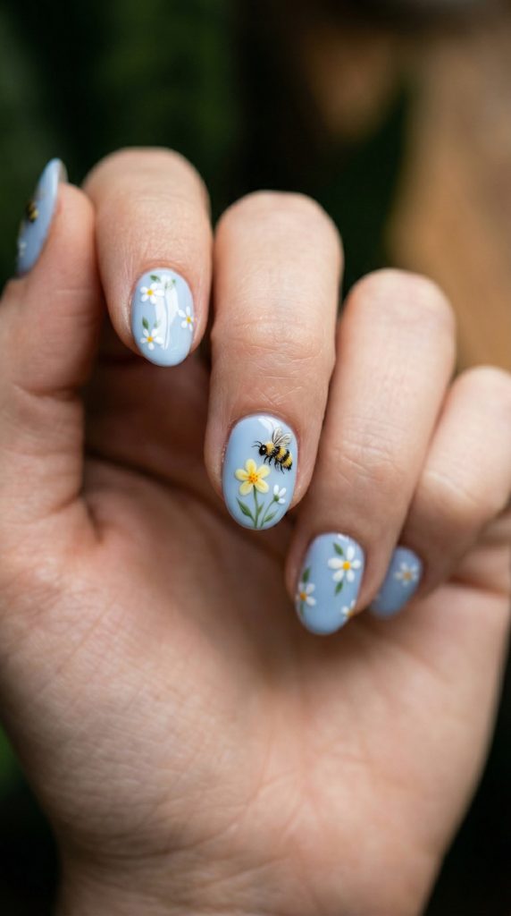 floral nail art