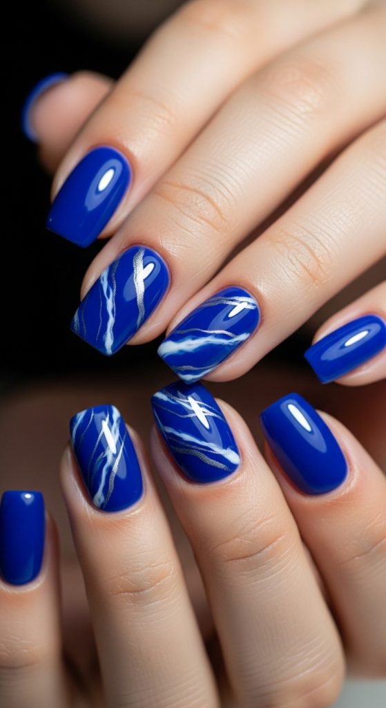royal blue nail designs