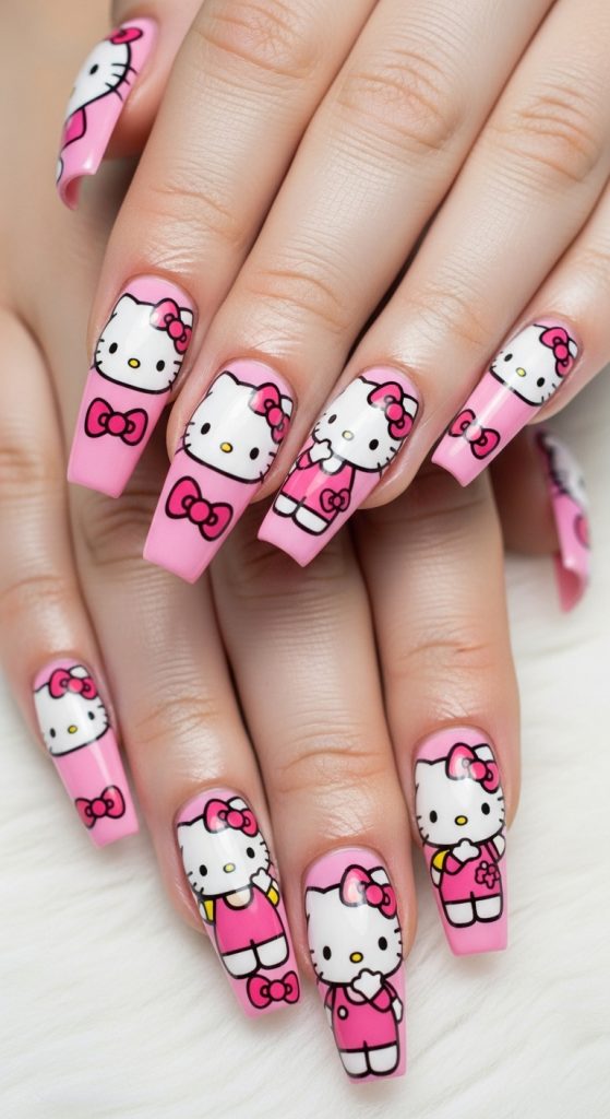 Hello Kitty Nail Designs