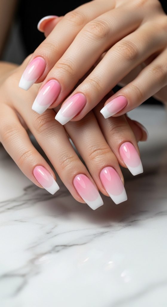 Pink Ombre Nails