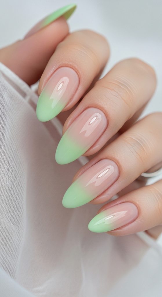 light green nails designs