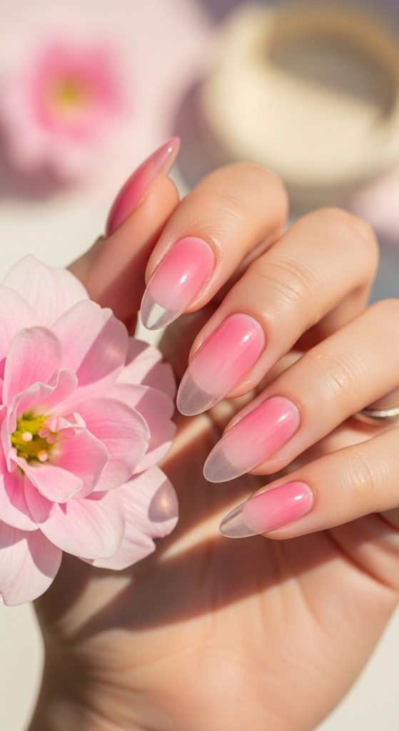 Pink Ombre Nails