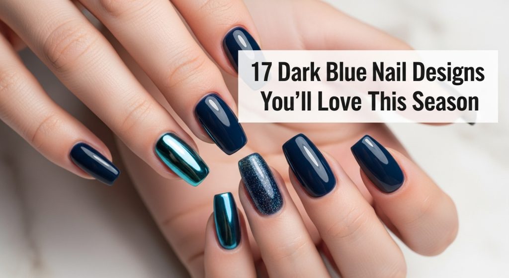 dark blue nail designs