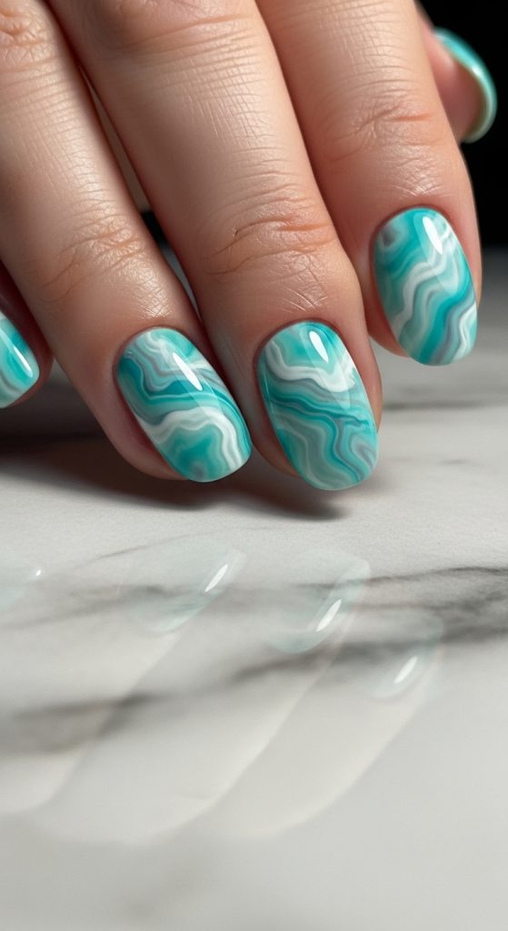 turquoise nail designs