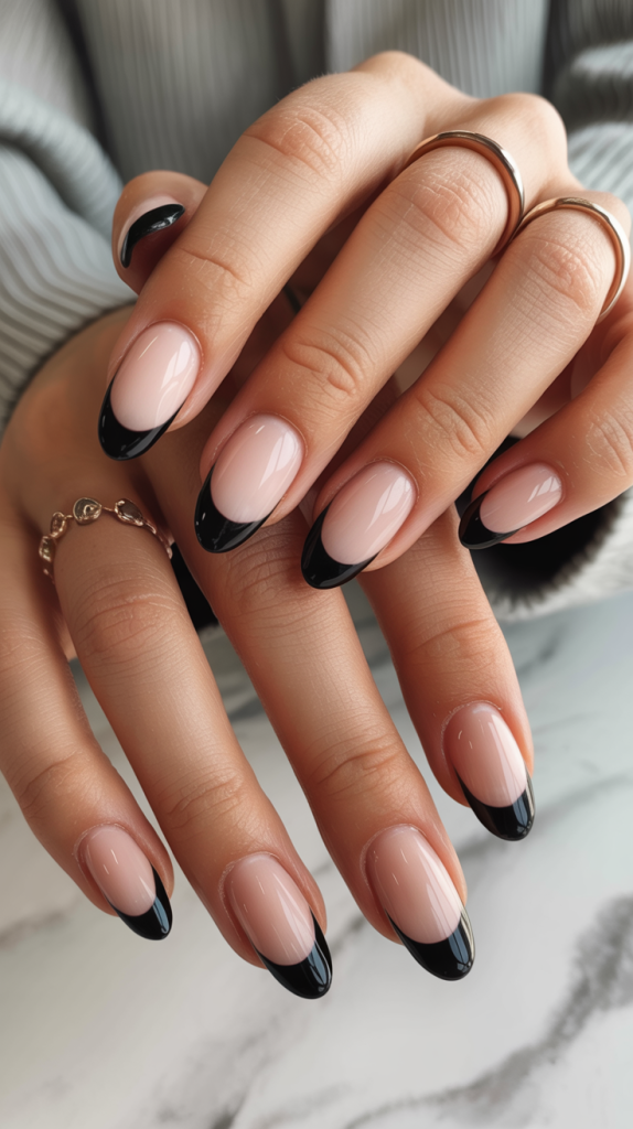 Black Tip Nail Designs