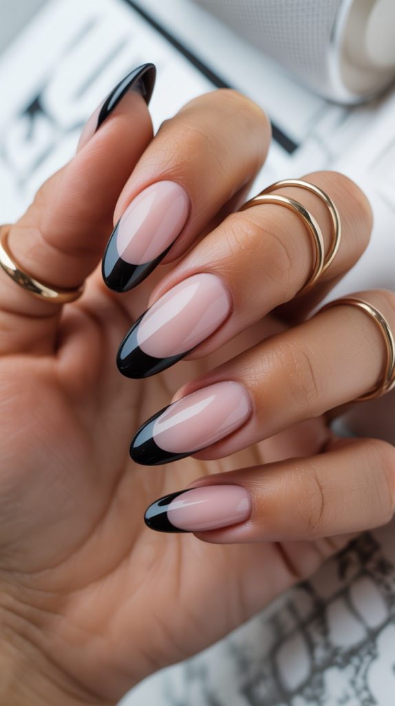 Black Tip Nail Designs