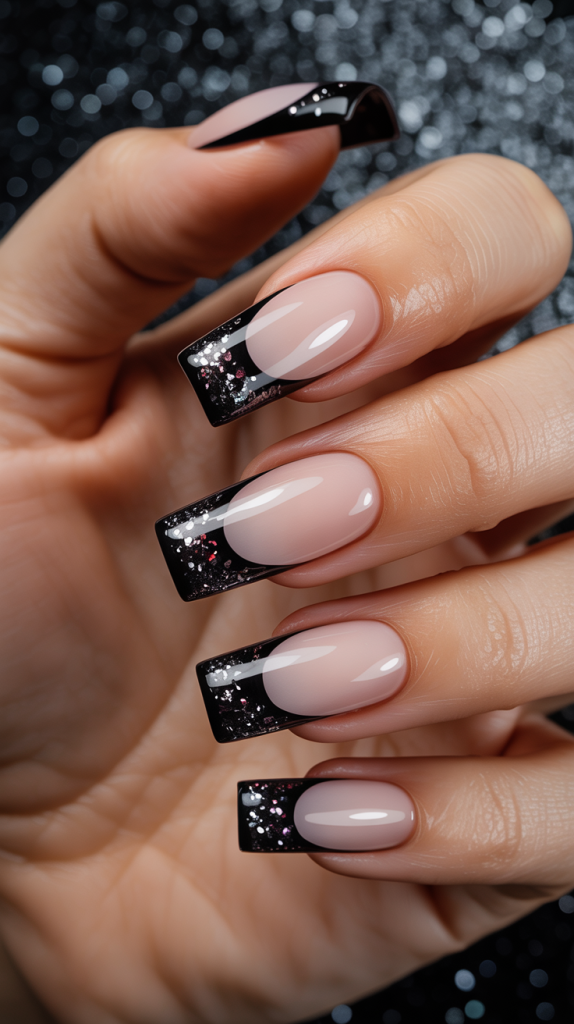 Black Tip Nail Designs