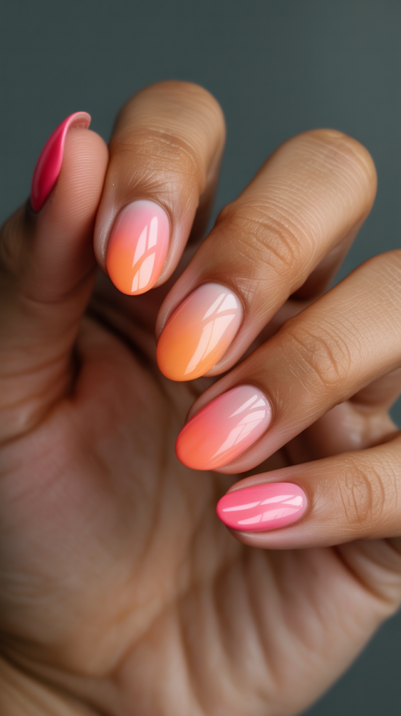 Sunset Chrome Nails
