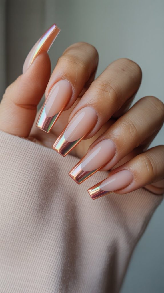 Sunset Chrome Nails