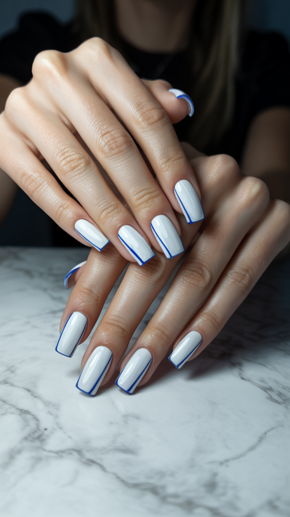 Blue and White Nail Designs 