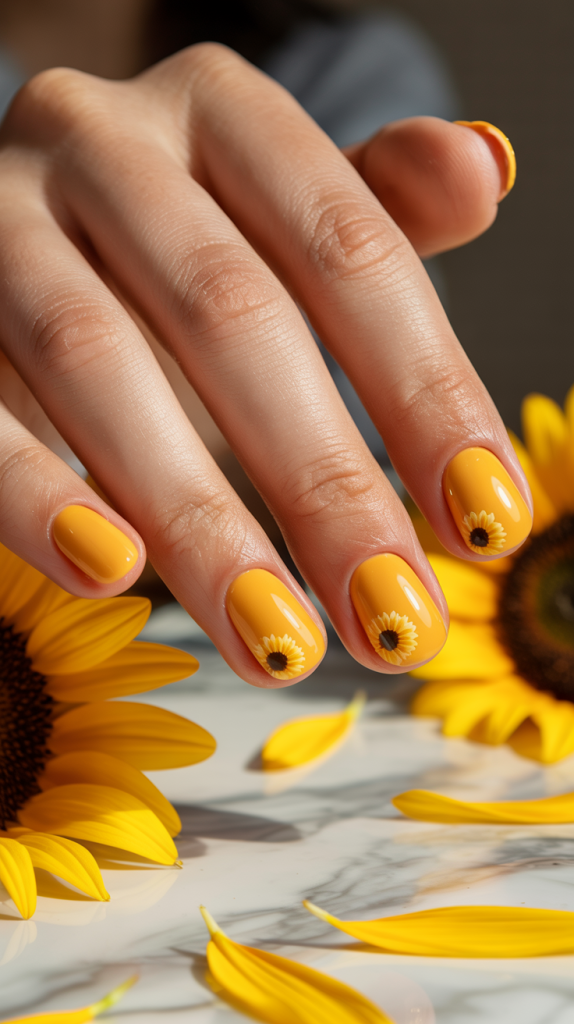 Sunflower Nails