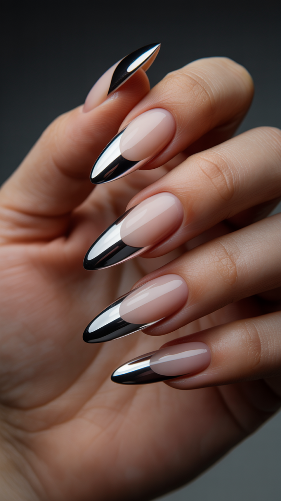 Black Tip Nail Designs