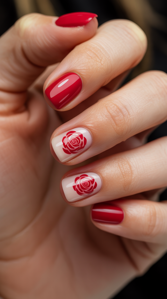 rose nail art

