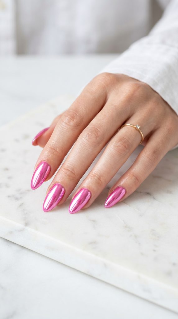 hot pink nails