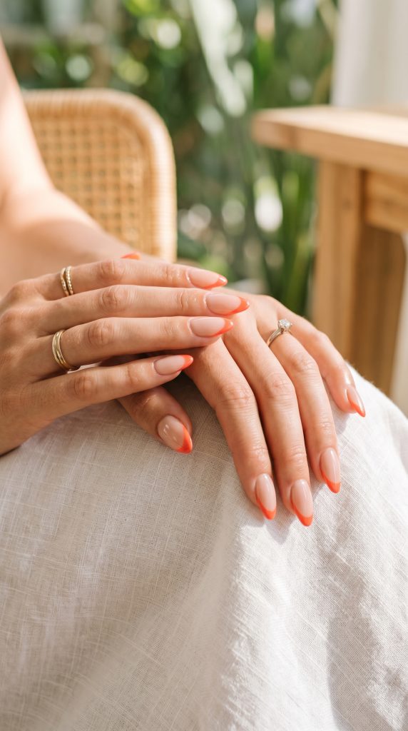 summer french tip nails