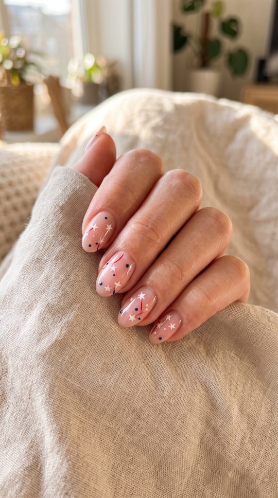 simple fourth of july nails
