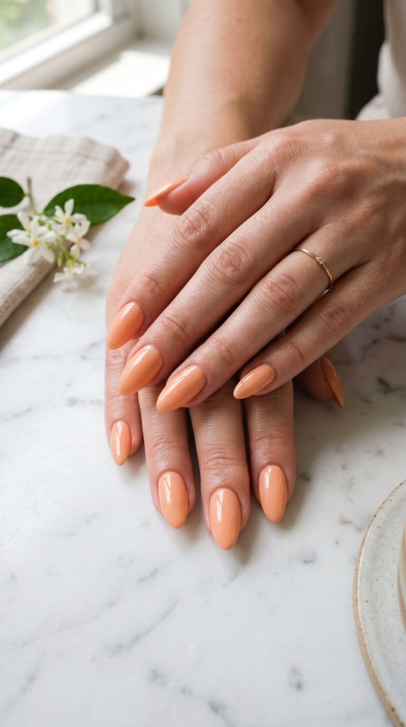 Peach Nails