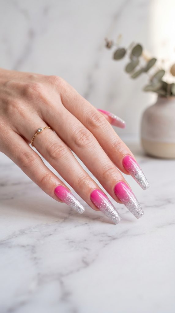hot pink nails
