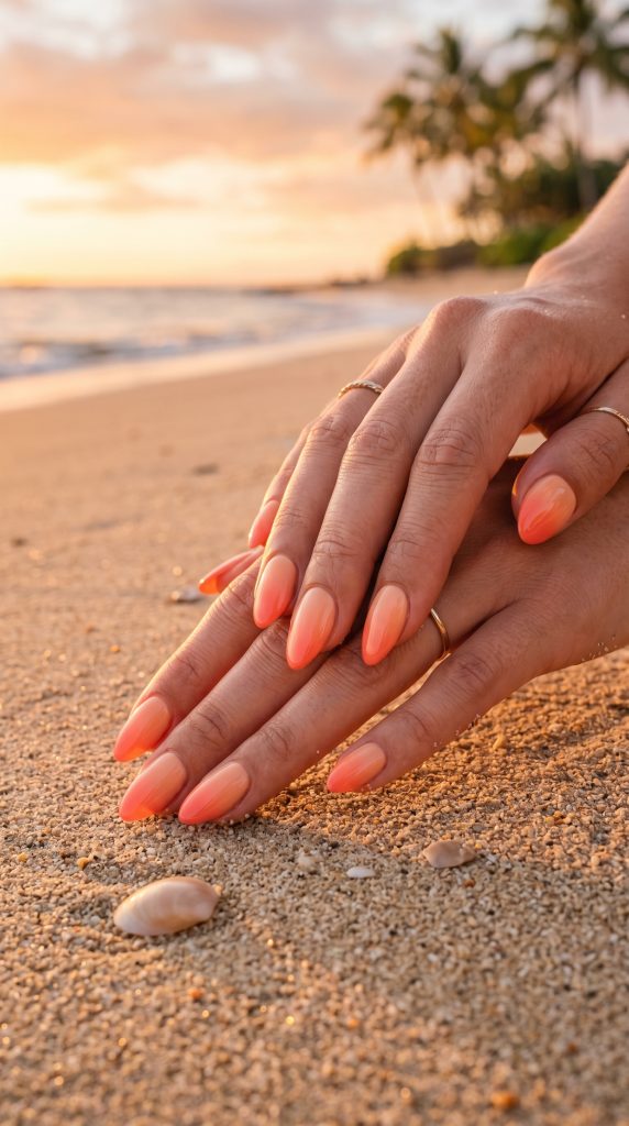 Peach Nails