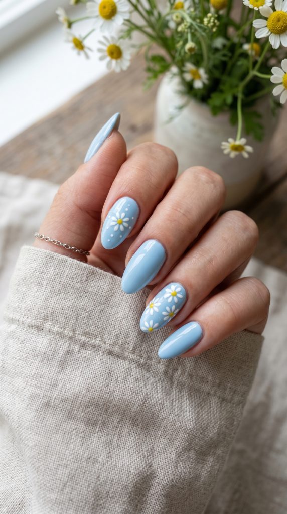 cute summer nails blue