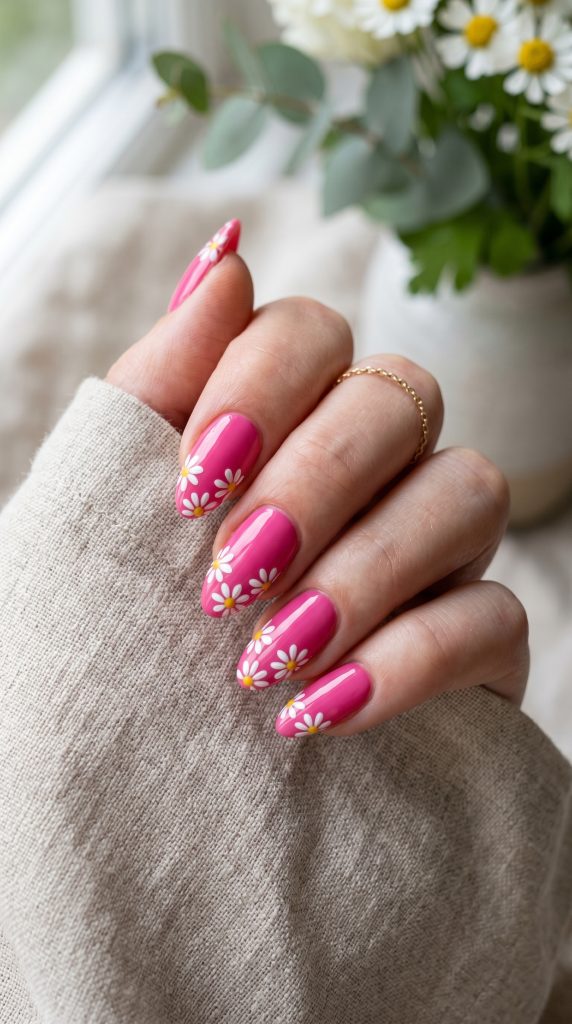 hot pink nails